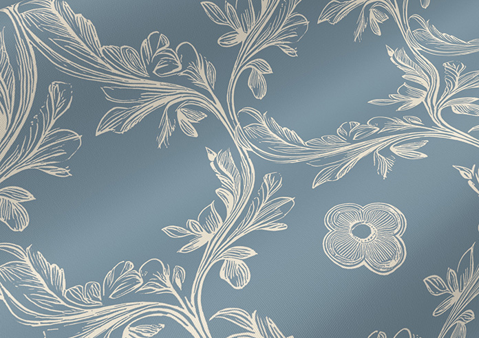 Trellis Prints, Vine and Bloom Raffs Blue - Twist&Fit Roller Blind - Image 4